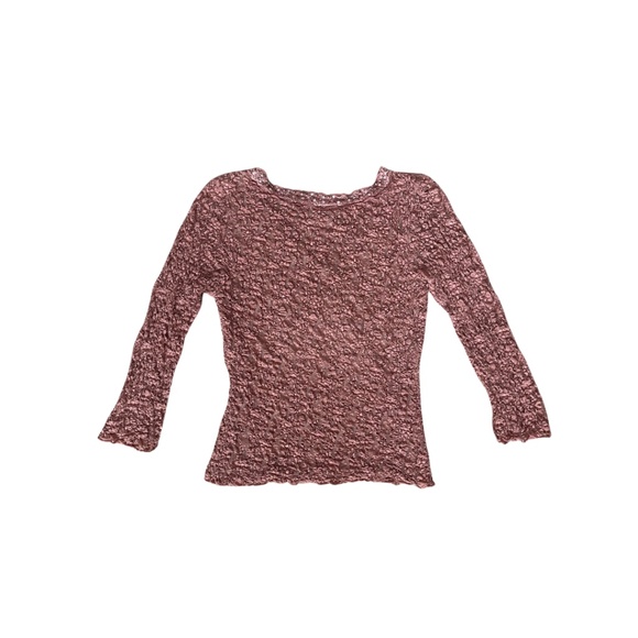 DB Sport Women's Dusty Rose Lace V-Neck Blouse w/Bead Detail-Lined-Size Small - Picture 3 of 3